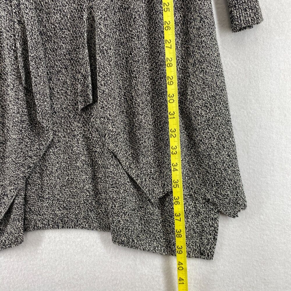 EILEEN FISHER Cardigan PL Rayon Marled Duster Open Front Long Sleeve Black USA - Picture 11 of 13